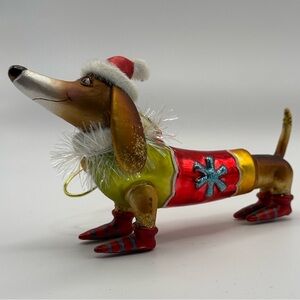 Festive Dachshund Dog Ornament